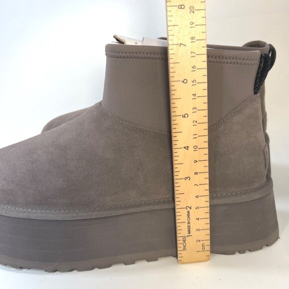 UGG Classic Mini Dipper Platform Boots Suede Thundercloud Women Size US10 UK8 - Picture 5 of 11